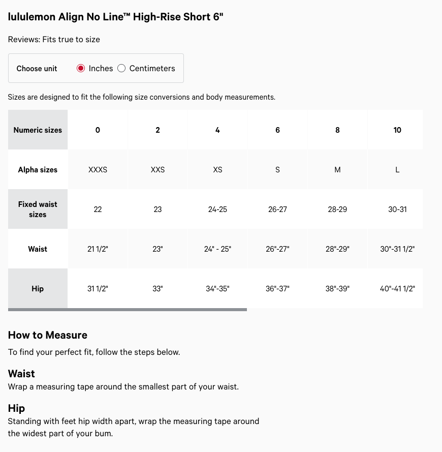 lululemon Align No Line™ High-Rise Short 6"